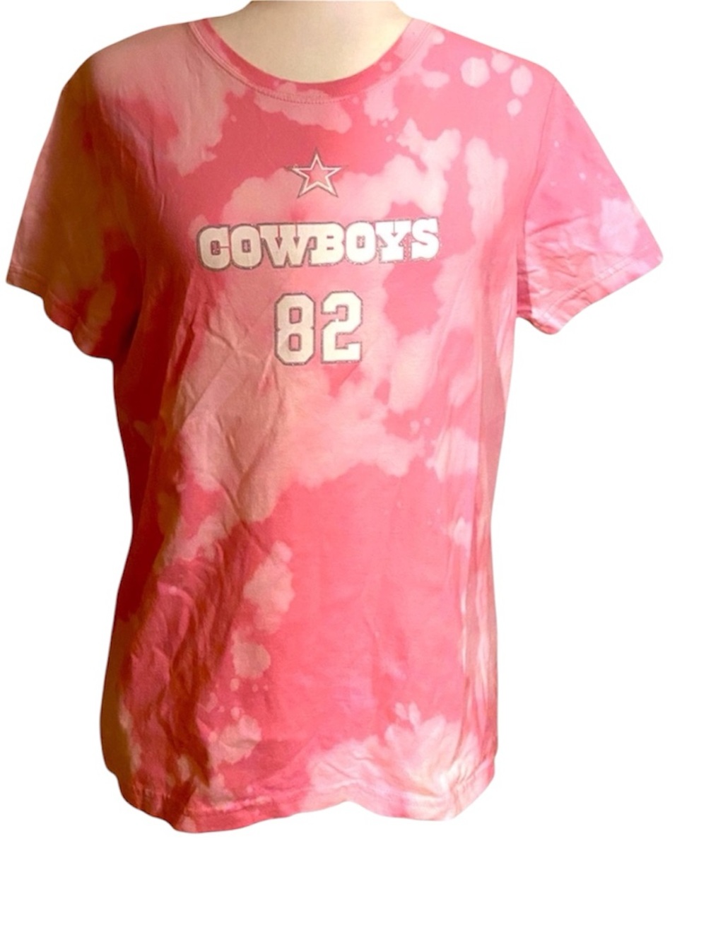 Jason Witten Vintage Dallas Cowboys Reebok Pink Tie Dye T-Shirt